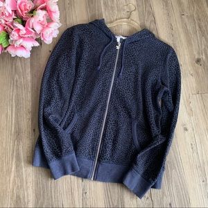 Victoria’s Secret Blue and Black Leopard Sweater